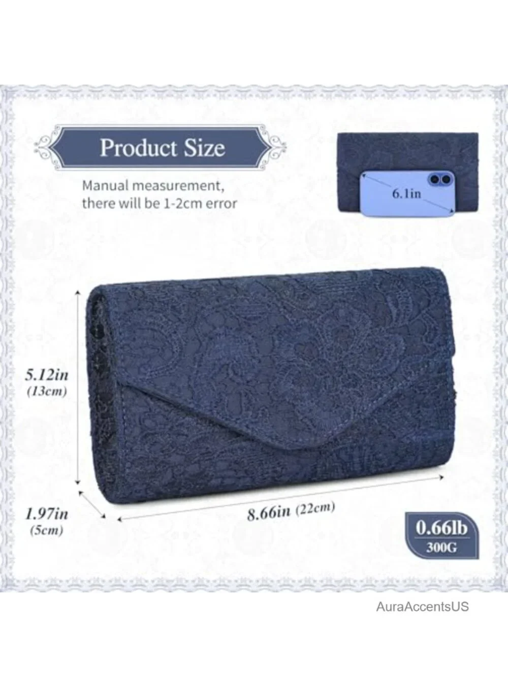 Lace Envelope Clutch Purse Formal Crossbody Evening Bag